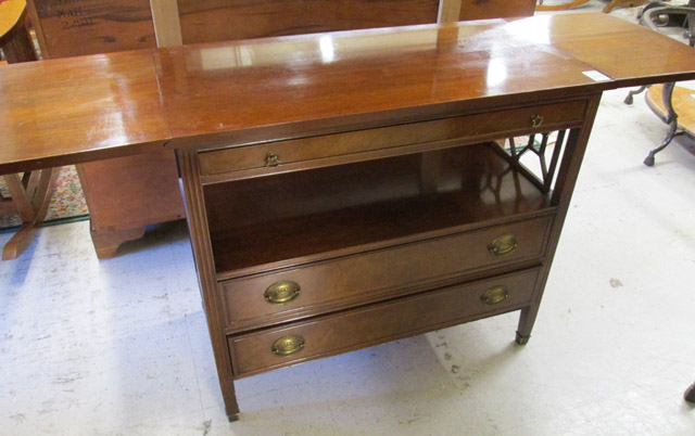 Appraisal: FEDERAL STYLE MAHOGANY SERVING CART American mid- th century a