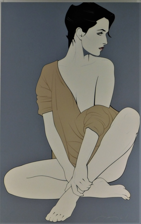 Appraisal: PATRICK NAGEL POP ART DECO SEATED WOMAN SERIGRAPH Patrick NagelUnited