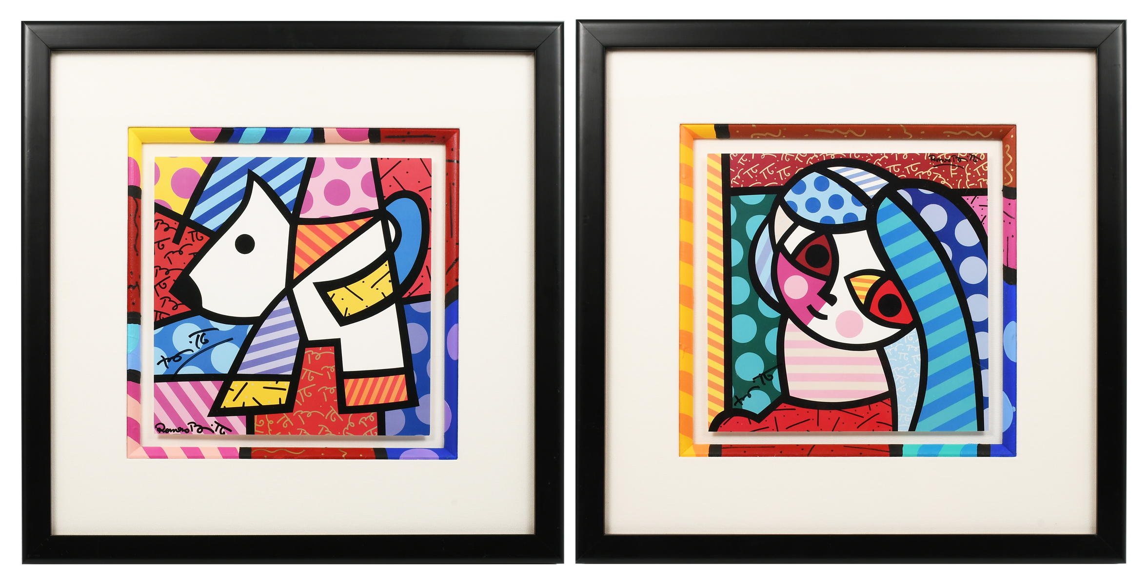 Appraisal: BRITTO Romero American Brazilian b Two Serigraphs Of a Dog