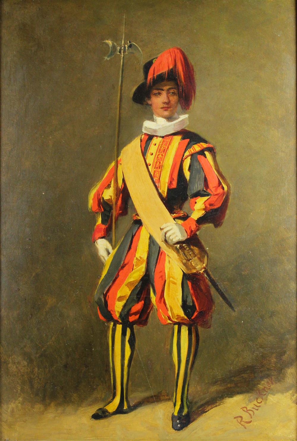 Appraisal: RICHARD BUCKNER ENGLISH - SWISS GUARD Oil on board x