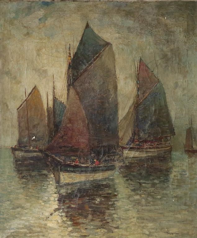 Appraisal: PAUL BERNARD KING EVENING CONCARNEAU OIL ON CANVASPaul Bernard King