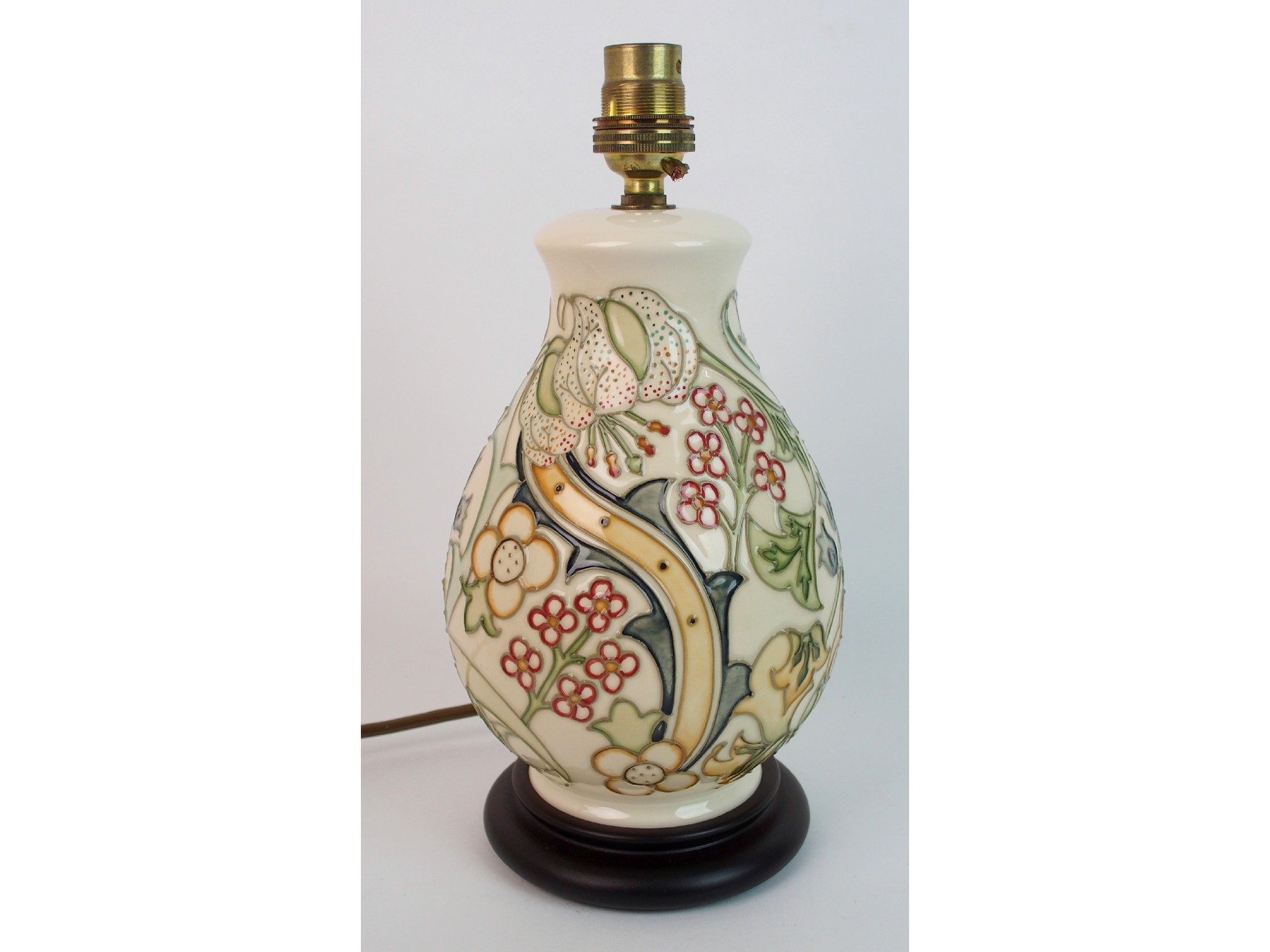 Appraisal: A Moorcroft 'William Morris Gold Lily' pattern table lampthe baluster