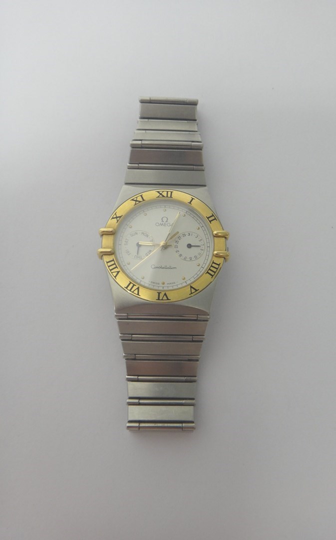 Appraisal: A gentleman's steel and gilt metal Omega Constellation bracelet wristwatch