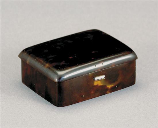 Appraisal: English sterling and shell box by Asprey dated rectangular hinged