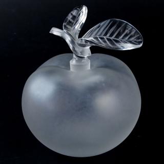 Appraisal: Lalique Frosted Crystal Apple Form Perfume Bottle Lalique Frosted Crystal