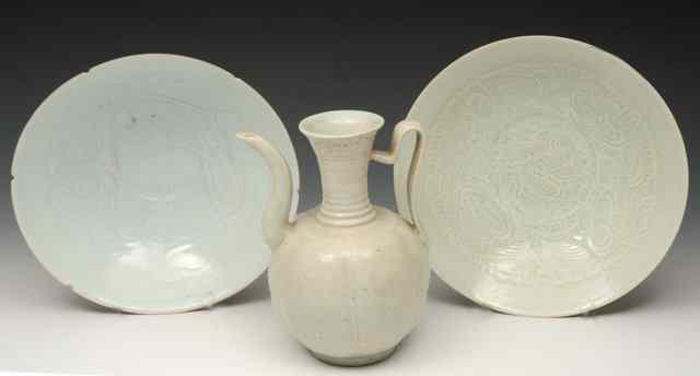 Appraisal: A CHINESE SUNG STYLE WINE POT and two early Chinese