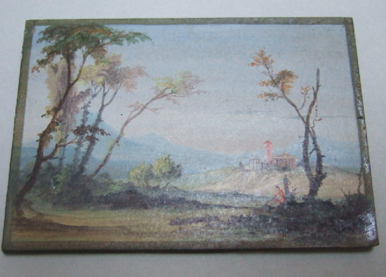 Appraisal: A rectangular miniature picture of a landscape with trees in