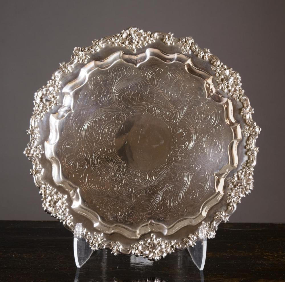 Appraisal: J E CALDWELL CO STERLING SILVER SERVING TRAY circular form