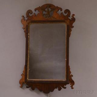 Appraisal: Chippendale Carved Mahogany Scroll-frame Mirror th century imperfections ht wd