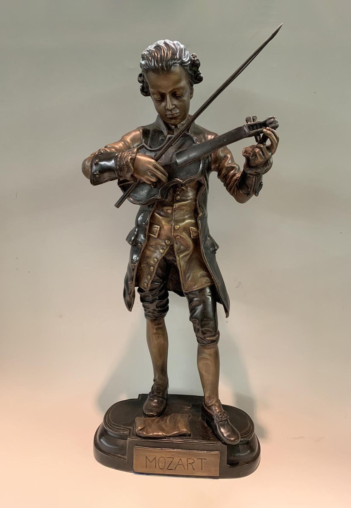 Appraisal: MOZART BRONZE AFTER JEAN LOUIS GREGOIRE Mozart as a boy