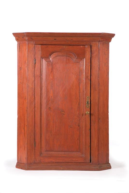 Appraisal: QUEEN ANNE HANGING CORNER CUPBOARD American mid th century pine