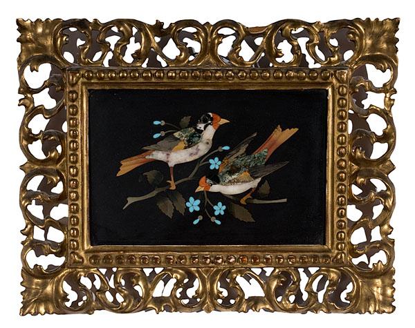 Appraisal: PIETRA DURA PLAQUE Italian early th century A pair of