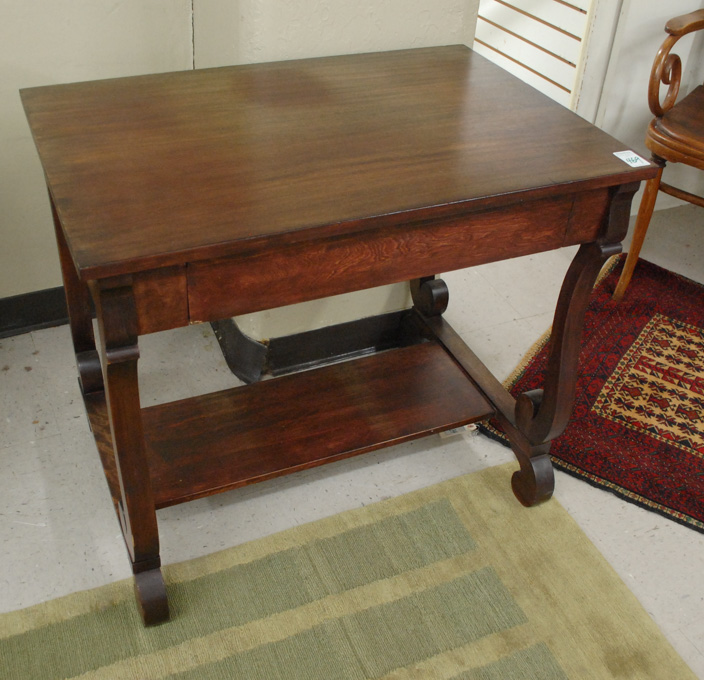 Appraisal: EMPIRE REVIVAL MAHOGANY LIBRARY TABLE American c having a rectangular