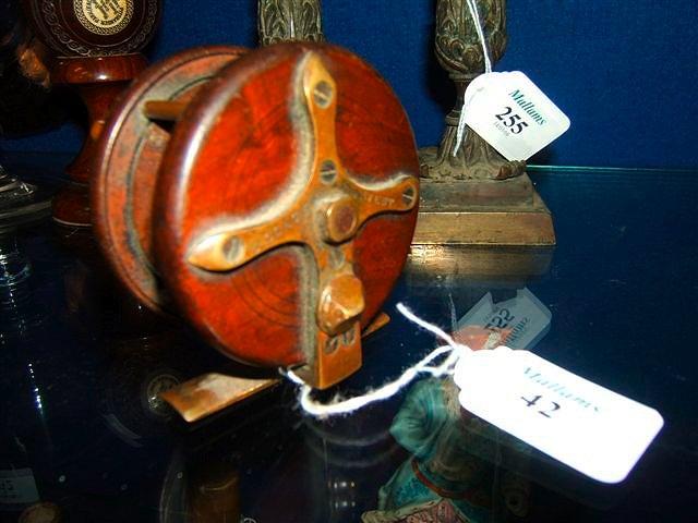 Appraisal: A D Salters patent mahogany trotting fishing reel with brass