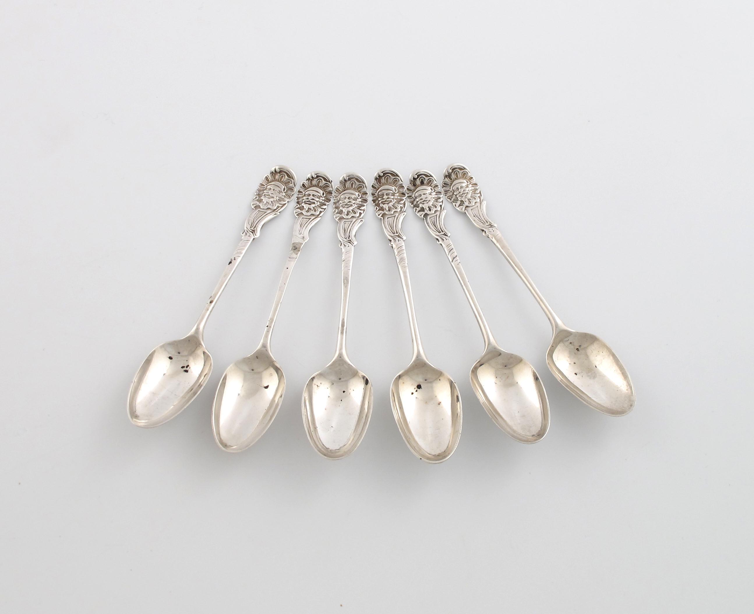 Appraisal: A set of six mid th century silver picture front