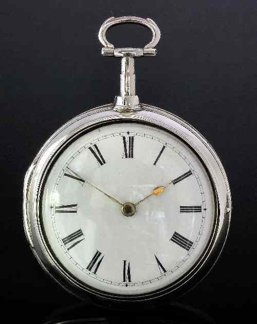 Appraisal: A George III silver pair cased verge pocket watch by