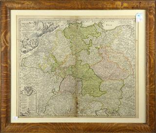 Appraisal: Antique Map of Germany by Johann Baptist Homann Johann Baptist