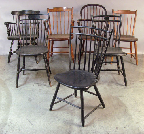 Appraisal: Seven miscellaneous windsor chairs