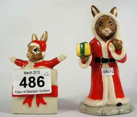 Appraisal: Royal Doulton Bunnykins Figures Christmas Surprise DB and Father Christmas