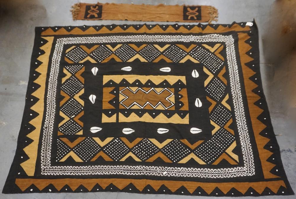 Appraisal: BOGOLAN MUDCLOTH WOVEN TEXTILE AND A TABLE RUNNER FT X