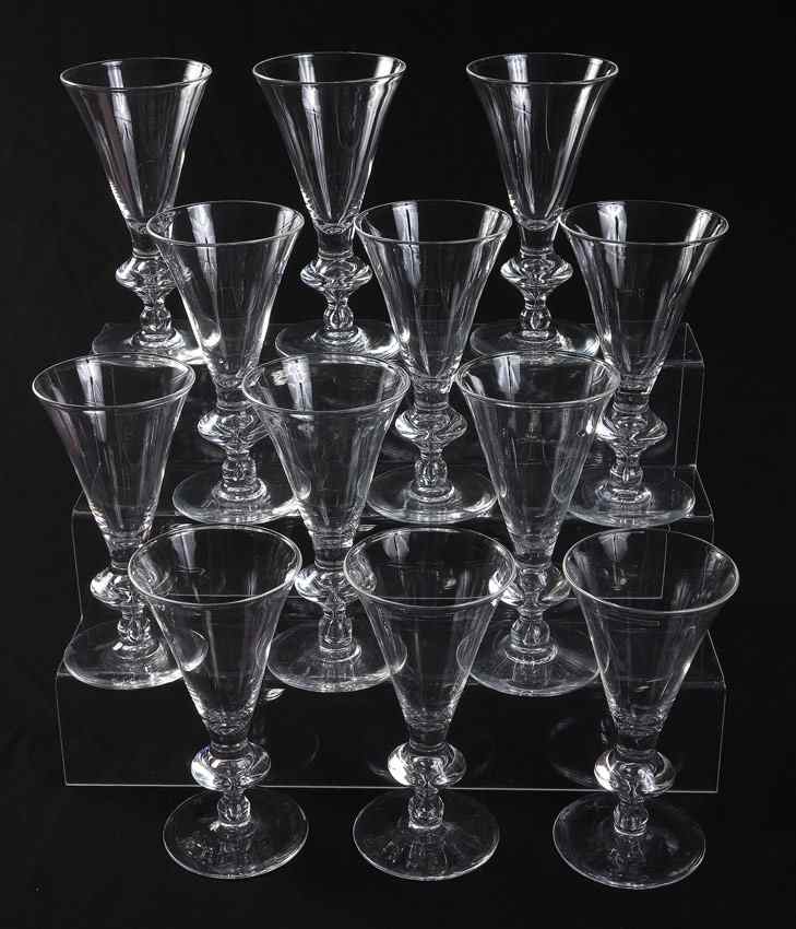 Appraisal: PIECE SET OF STEUBEN CRYSTAL STEMS Each '' Signed