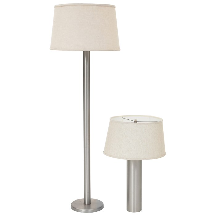 Appraisal: George Kovacs lamps pair floor lamp and table lamp brushed