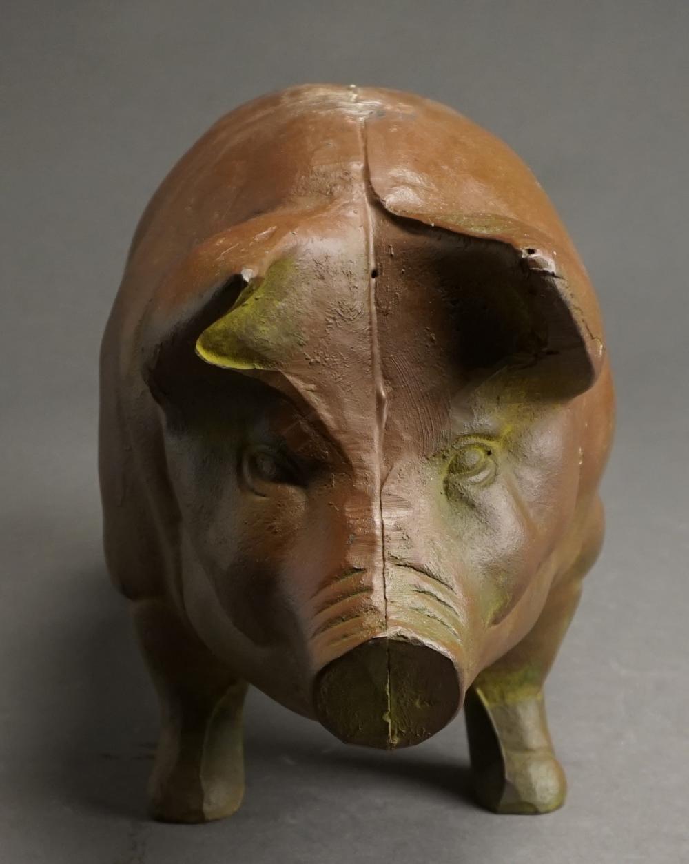 Appraisal: Painted Iron Figure of a Pig x in x cm