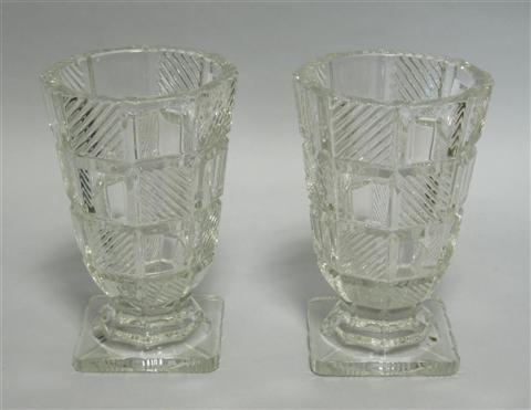 Appraisal: PAIR OF GLASS VASES Late th early th century each