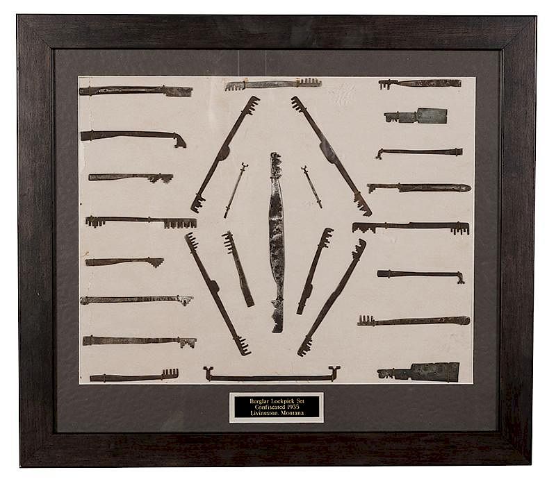 Appraisal: Framed Burglar s Lock-Picking Set Framed Burglar s Lock-Picking Set