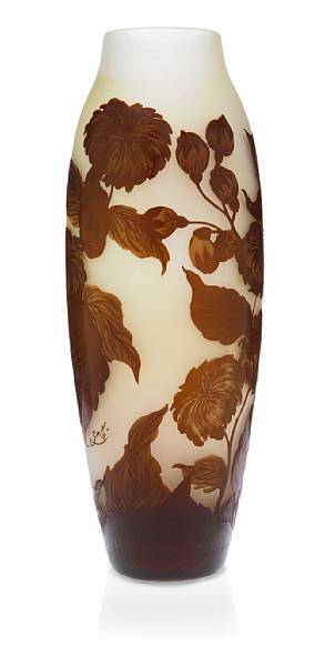 Appraisal: A Gall cameo glass large vase early th century signed