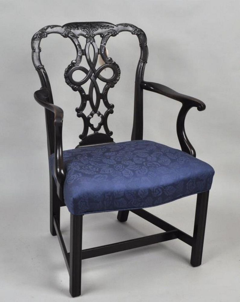 Appraisal: Chippendale Style Elaborately Carved Arm Chair high wide at the