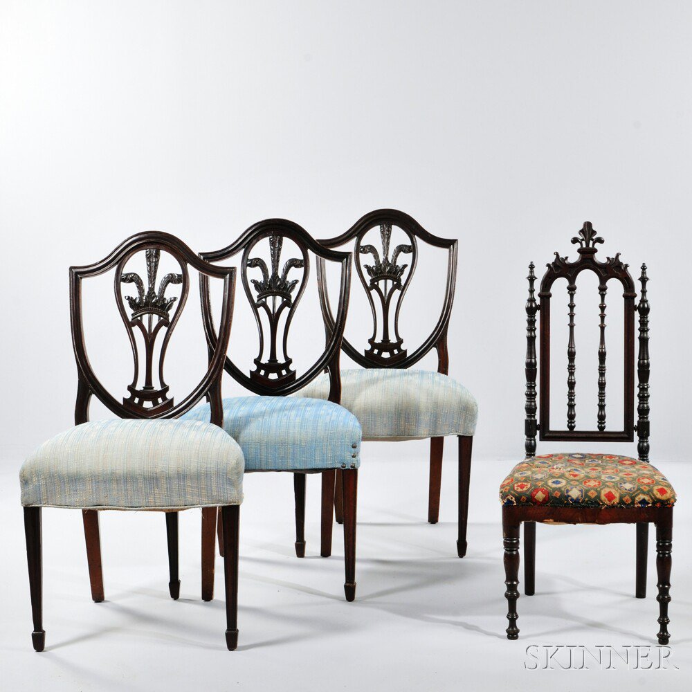 Appraisal: Three Signed Gillow Chairs and a Child's Chair England c