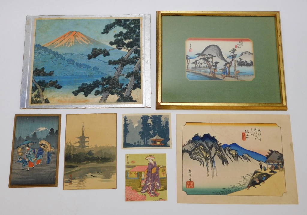 Appraisal: PC JAPANESE WOODBLOCK PRINT GROUP Japan th- th CenturyIncludes Mt