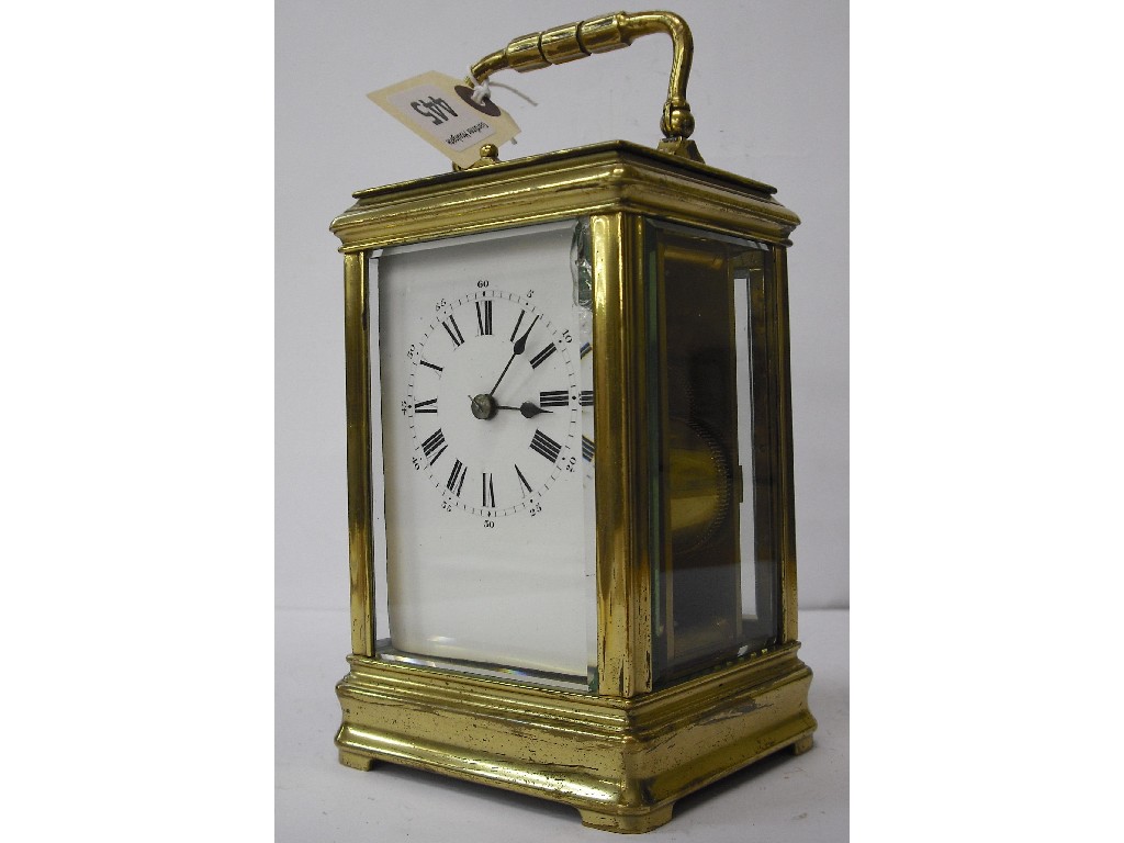 Appraisal: Repeater alarm carriage clock the alarm dial fitted to the