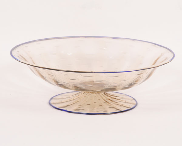 Appraisal: Soffiati Murano art glass footed bowl probably Venini ribbed body