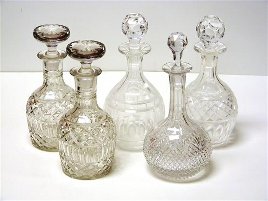 Appraisal: Handsome assortment of th and th century glass decanters pair