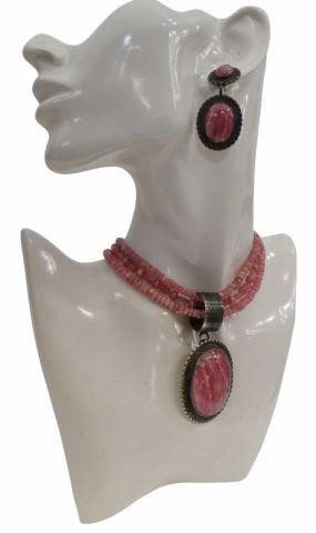 Appraisal: lot of Native American rhodochrosite and sterling silver jewelry Garrison