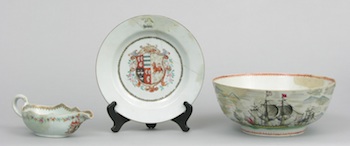 Appraisal: A Group of th Century Export Porcelain Armorial Items An