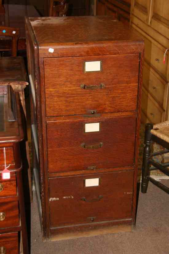 Appraisal: TWO GOLDEN OAK VENEERED FILING CABINETS circa - in x