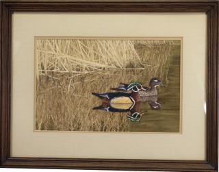 Appraisal: Susan Southwick born Sloughside Woodies watercolor Susan Southwick born is