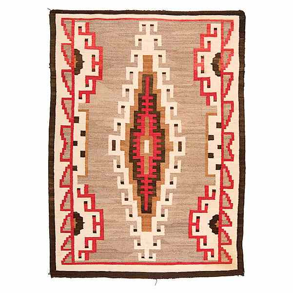 Appraisal: Navajo Ganado Weaving hand-spun wool woven using colors of red