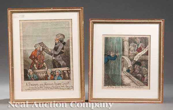 Appraisal: A Pair of English Satirical Engravings late th c A