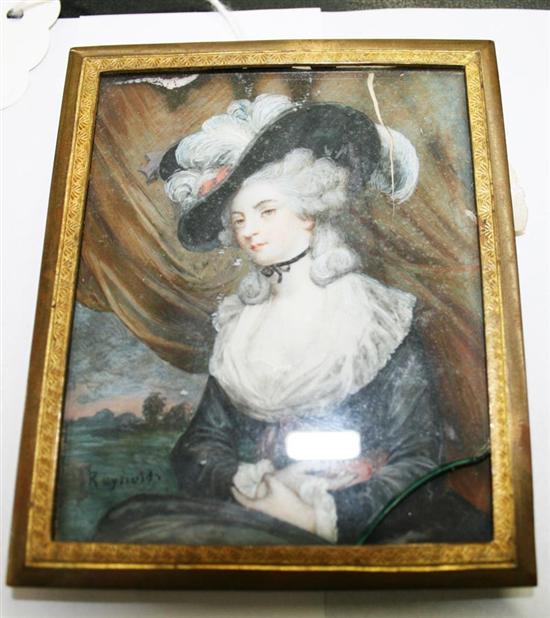 Appraisal: Reynolds British th century MISS ROBINSON watercolor on ivory framed