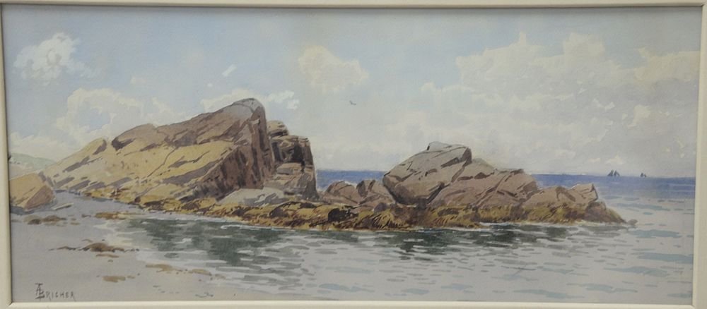 Appraisal: Alfred Thompson Bricher - watercolor Rocky Shoreline signed lower right