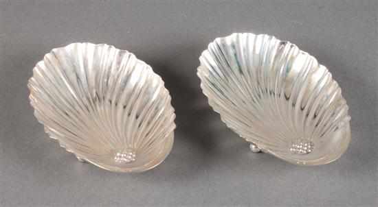 Appraisal: Pair of American sterling silver shell-form serving dishes Manchester mid-