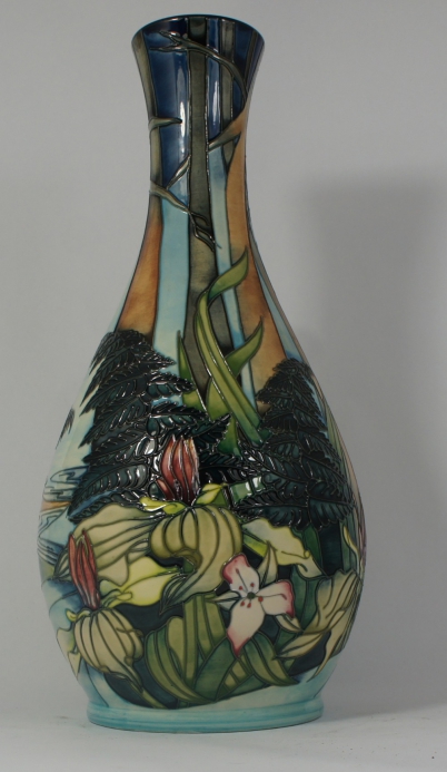 Appraisal: Moorcroft Large Prestige Vase decorated with Shore line Scences of