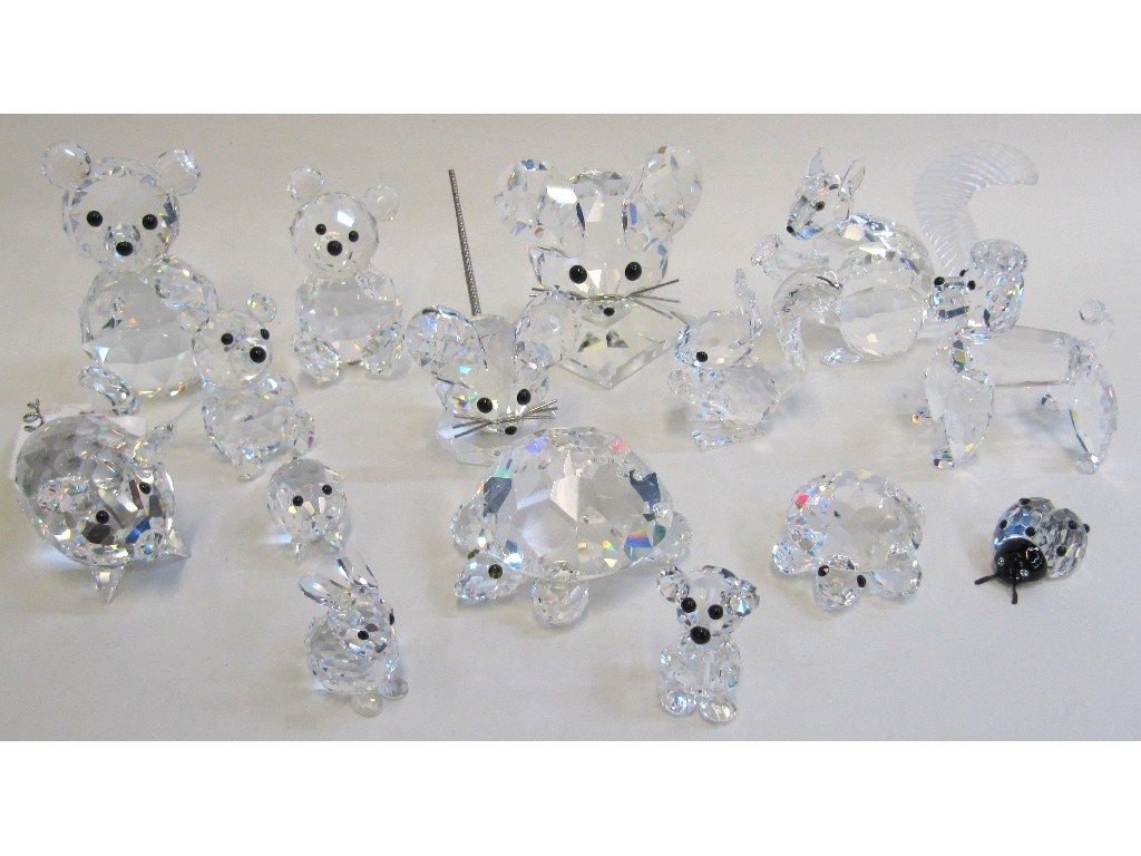 Appraisal: Lot comprising fifteen Swarovski figures of animals to include bears