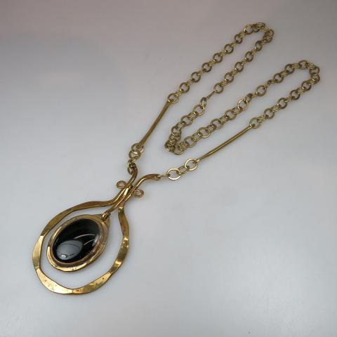 Appraisal: Rafael Alfandry Canadian Brass And Glass Chain And Pendant cm