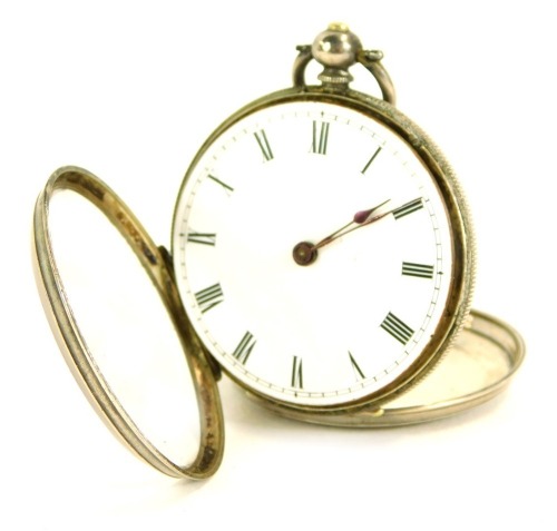 Appraisal: A silver pocket watch and carry dome with a white