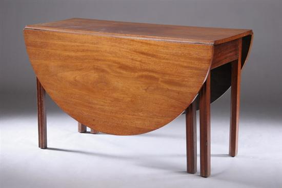 Appraisal: CHIPPENDALE-STYLE MAHOGANY DROP-LEAF BREAKFAST TABLE th century Having rule-jointed D-form